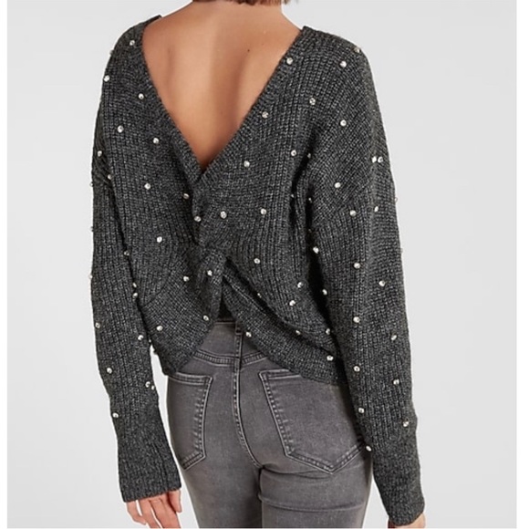 EXPRESS EMBELLISHED TWIST SWEATER - Picture 4 of 6